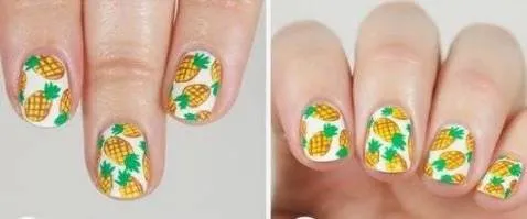 Model fresh de vara! Cum sa-ti pictezi singura unghiile, la tine acasa! Propunerea de azi – manichiura cu ANANAS