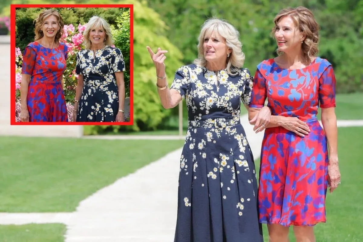 Cat a costat rochia lui Carmen Iohannis de la intalnirea cu Jill Biden. A purtat pantofi roz si o poseta de sute de euro