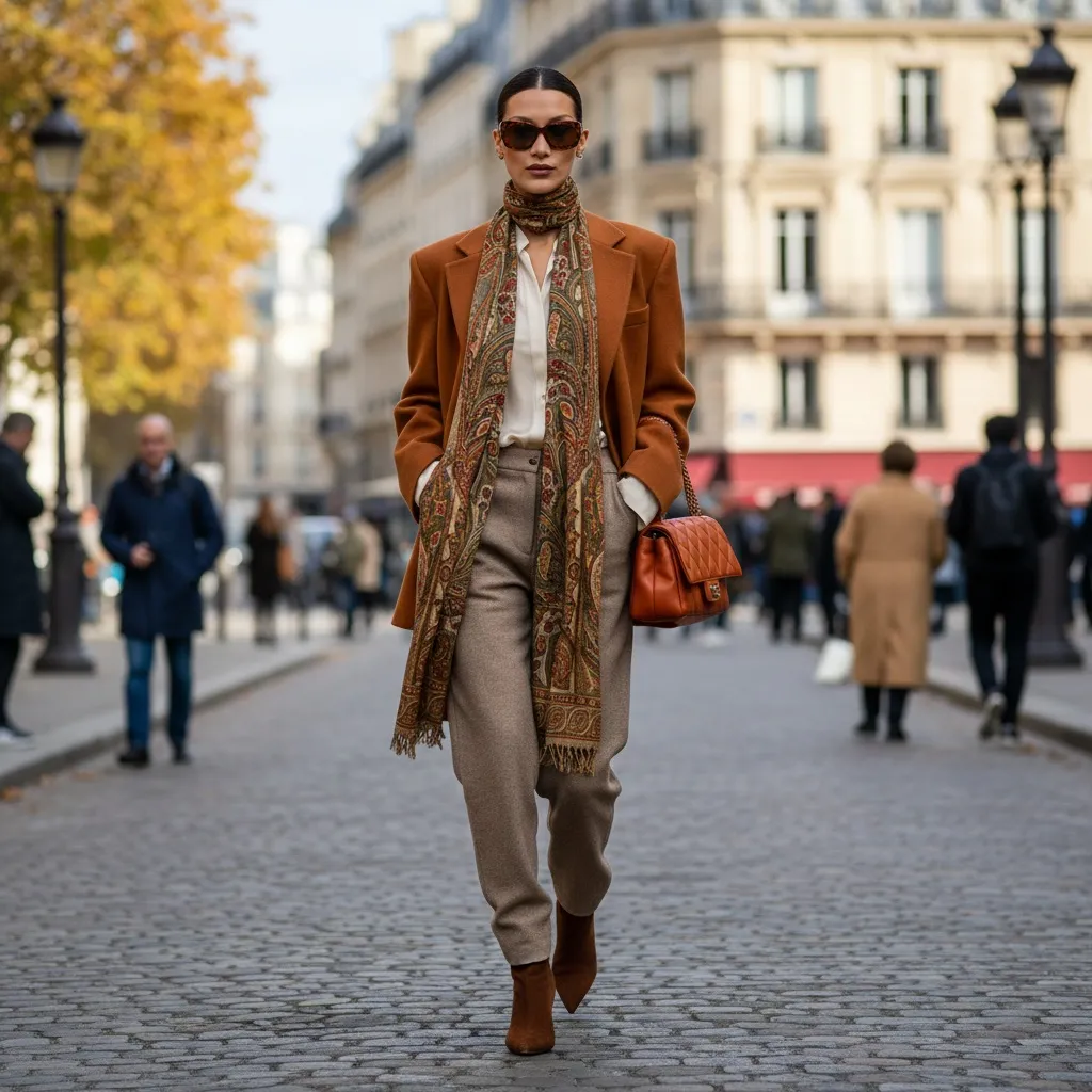 Bella Hadid adoptă trendul loafers cu pantaloni largi