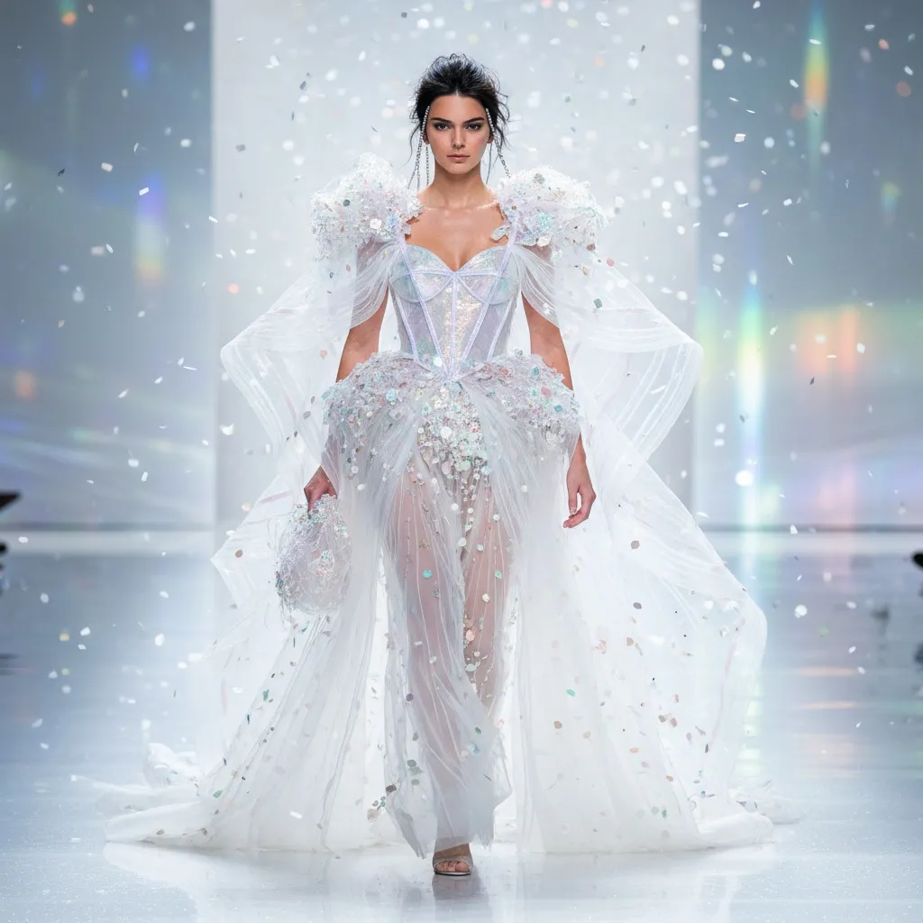 Kendall Jenner readuce rochia transparentă la Paris Fashion Week