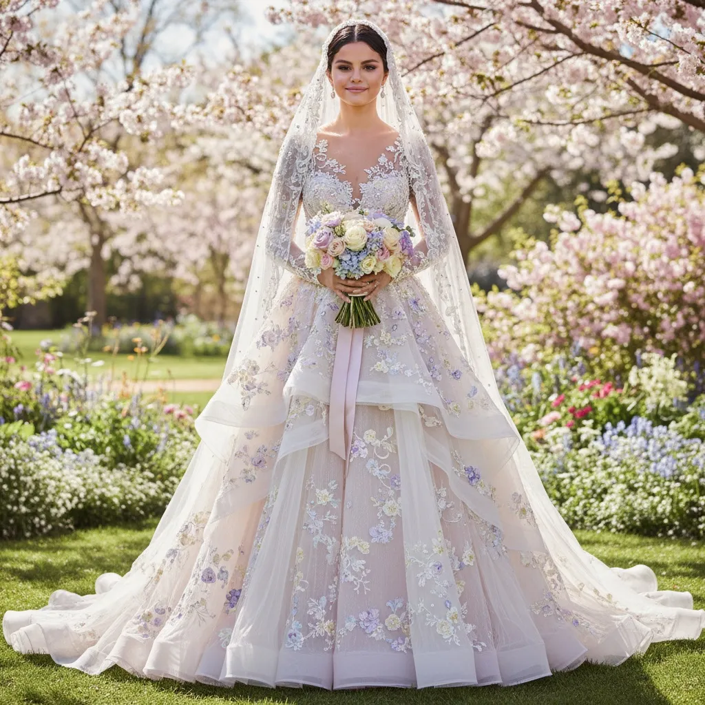 Selena Gomez prezintă a treia rochie de mireasă la nunta cu Benny Blanco