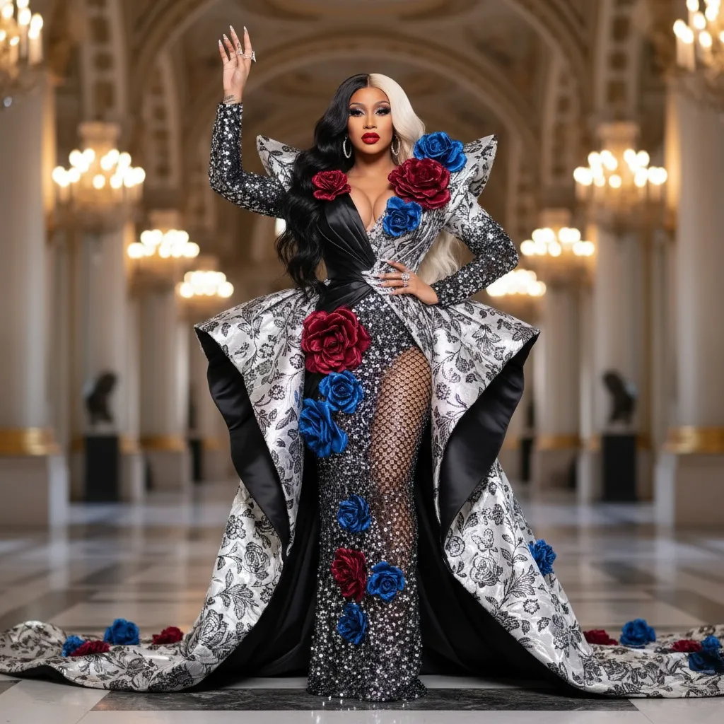 Cardi B aduce în atenție tendința perucilor cu două nuanțe