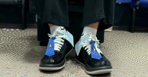 Noul Air Jordan 1 Low vine cu guler de cămașă și cravată reală atașate