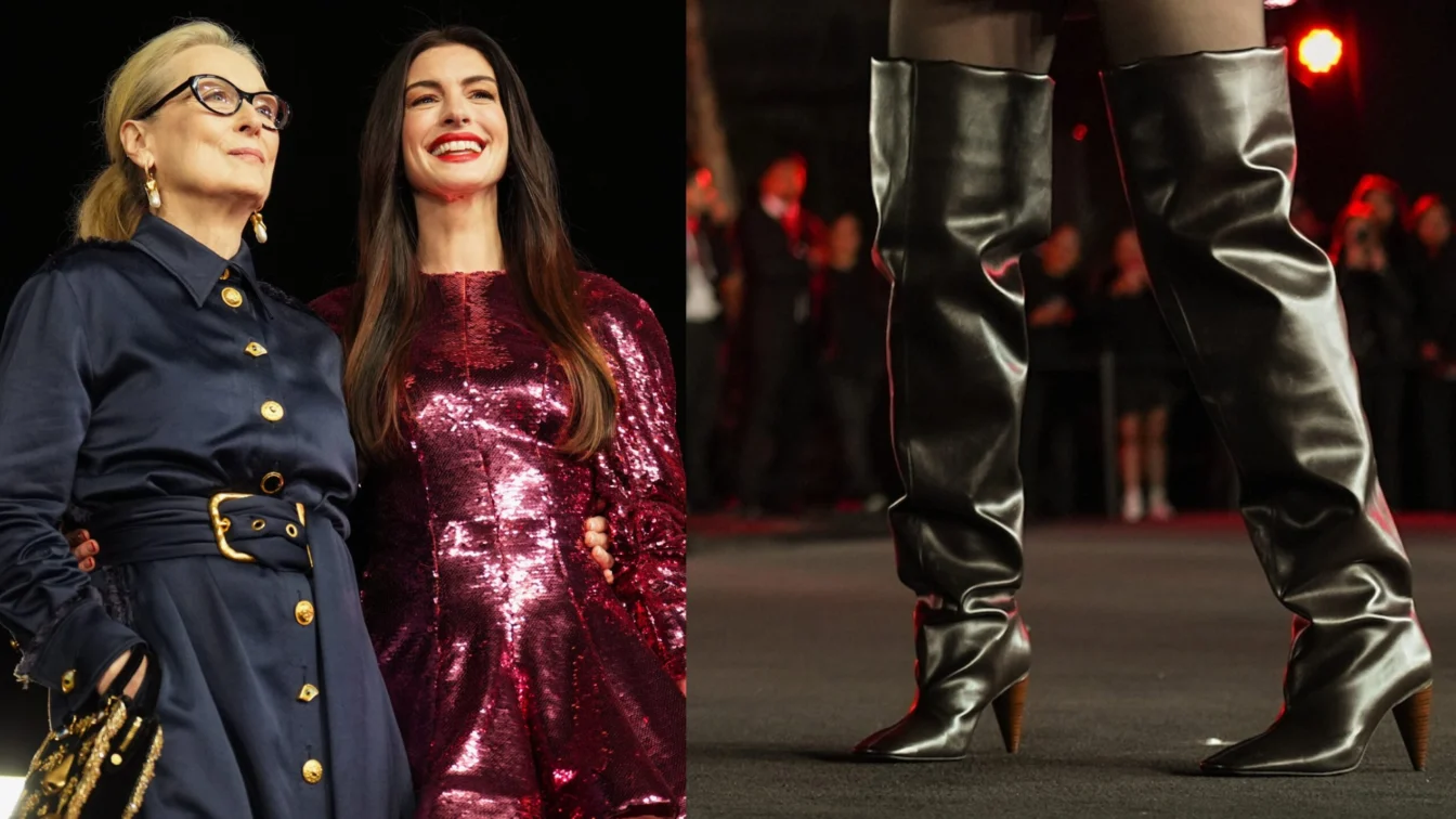 Anne Hathaway poartă pantofi de 2.200 de dolari în turneul The Devil Wears Prada 2