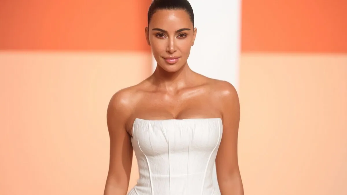 Kim Kardashian a șocat cu ochi albaștri la petrecerea Oscar Vanity Fair