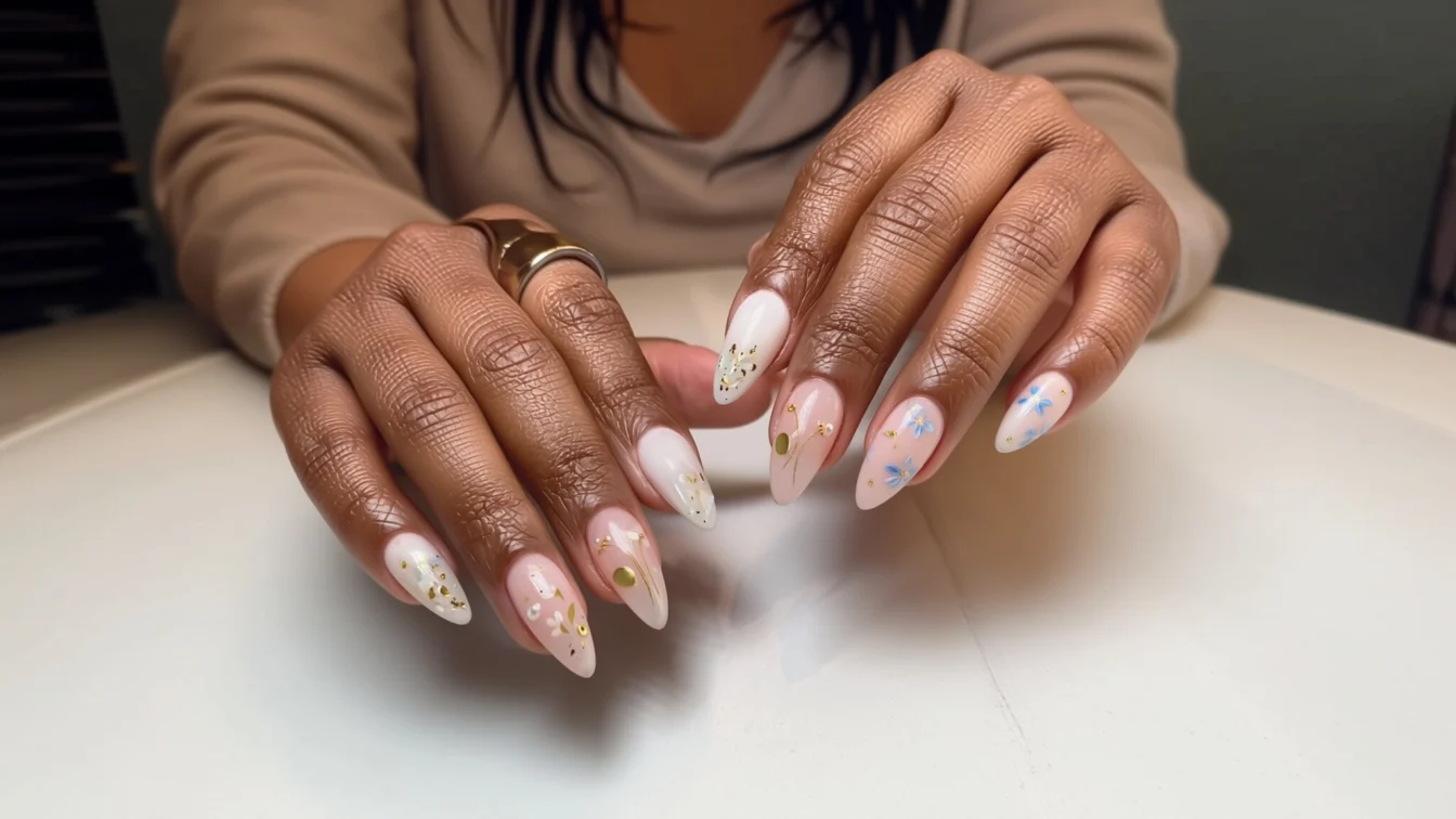 Manichiura florală de primăvară aduce texturi 3D și efecte inedite