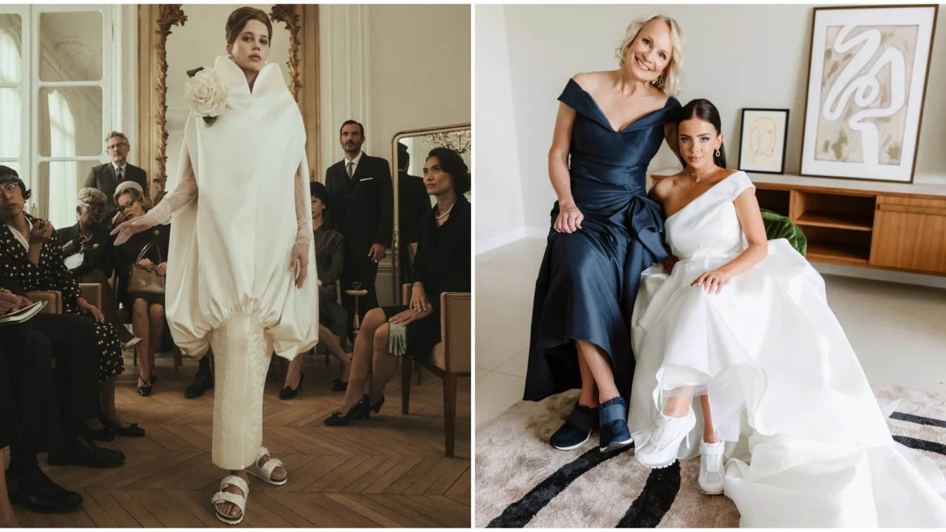 Trendul pantofilor urâți ajunge la nunți Birkenstock și Crocs pentru mirese