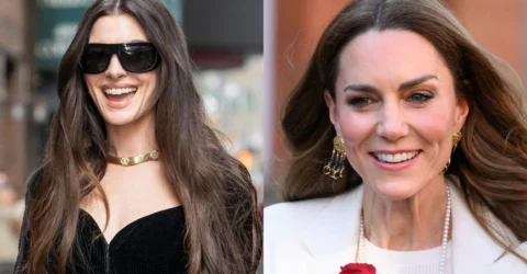 Anne Hathaway surprinsă cu geanta DeMellier preferată de Kate Middleton și Meghan