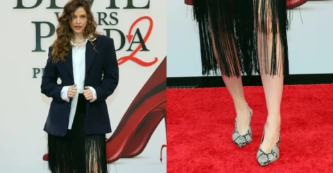 Barbara Palvin a purtat tocuri de 50 de dolari la premiera The Devil Wears Prada 2