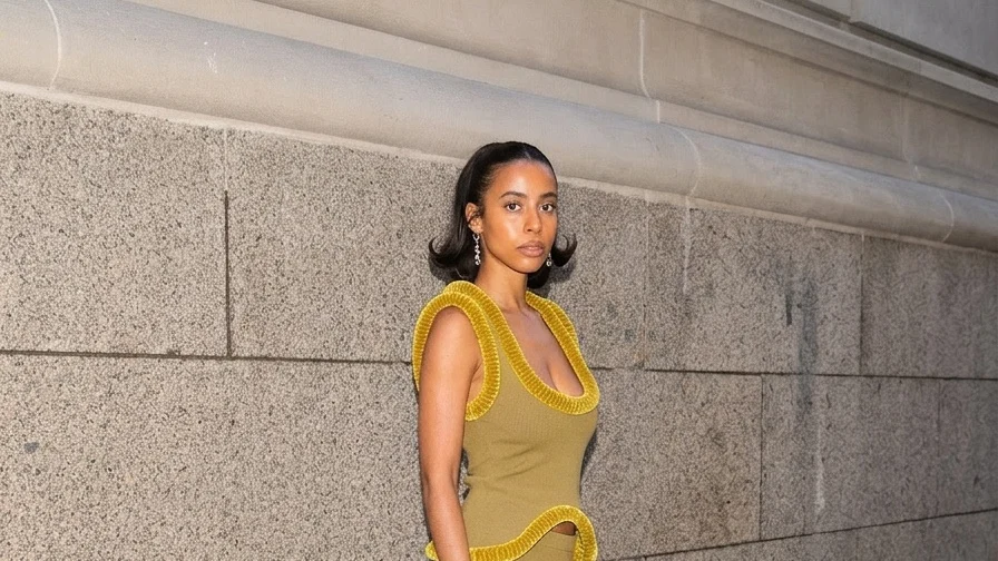 Image may contain Clothing Footwear Shoe Adult Person High Heel Costume Face Head Photography Portrait and Dress