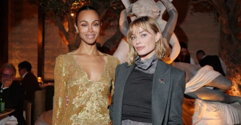 Margot Robbie si Zoe Saldaña, aparitii spectaculoase in tinute Saint Laurent si Armani