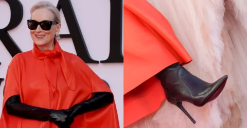 Meryl Streep uimește cu o ținută roșie la premiera The Devil Wears Prada 2