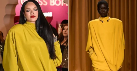 Rihanna uimește în Mumbai cu 2 ținute de podium de la Mugler și Alaïa