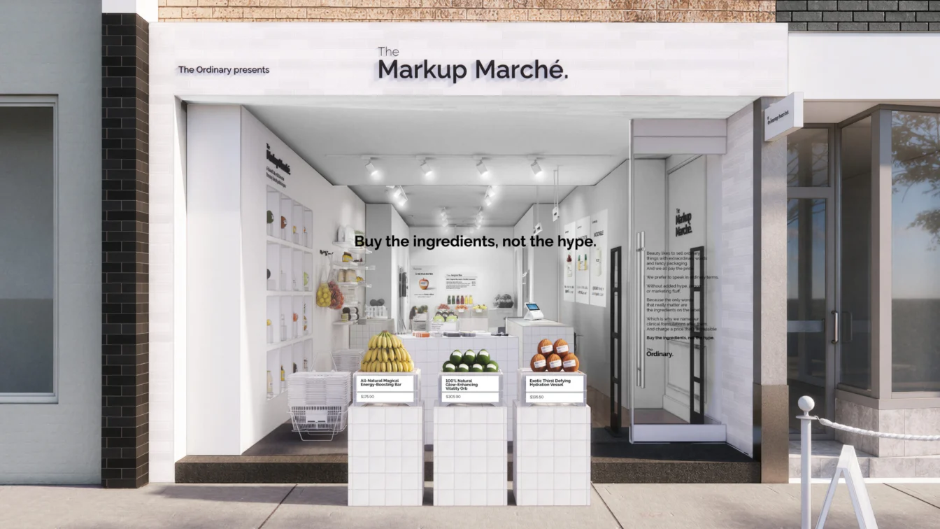 The Ordinary atacă prețurile umflate cu 700% printr-un pop-up neconvențional