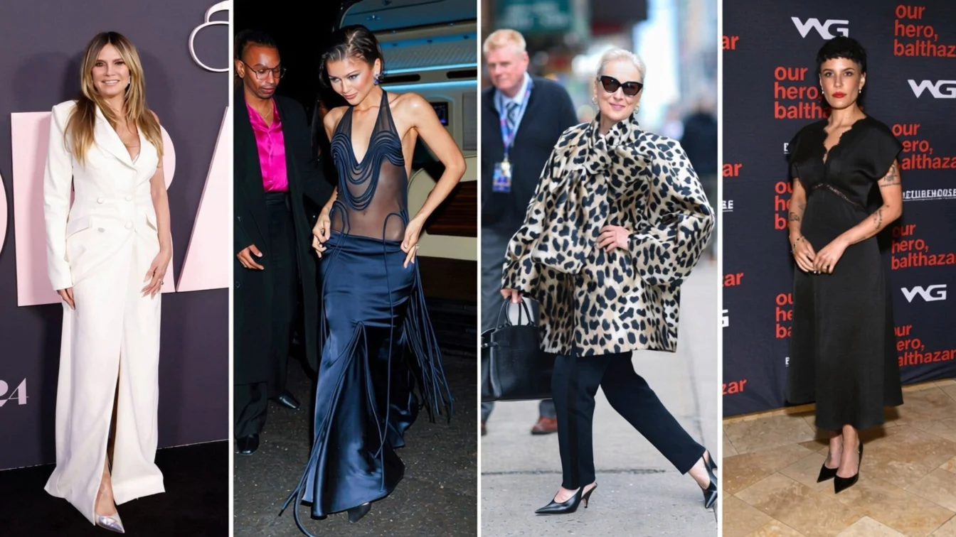 Zendaya impresionează în aprilie cu o rochie albastru-închis spectaculoasă