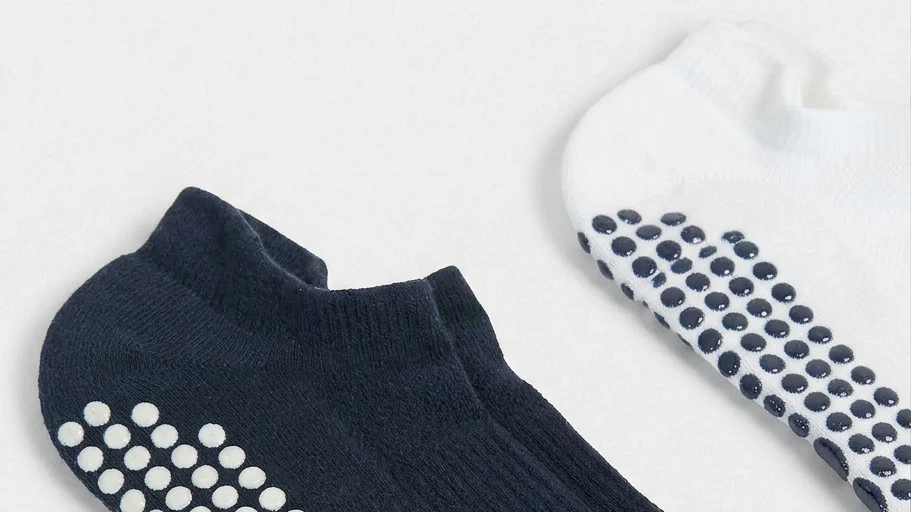 Reformer Trainer Gripper Socks 2 Pack - Navy Blue/white