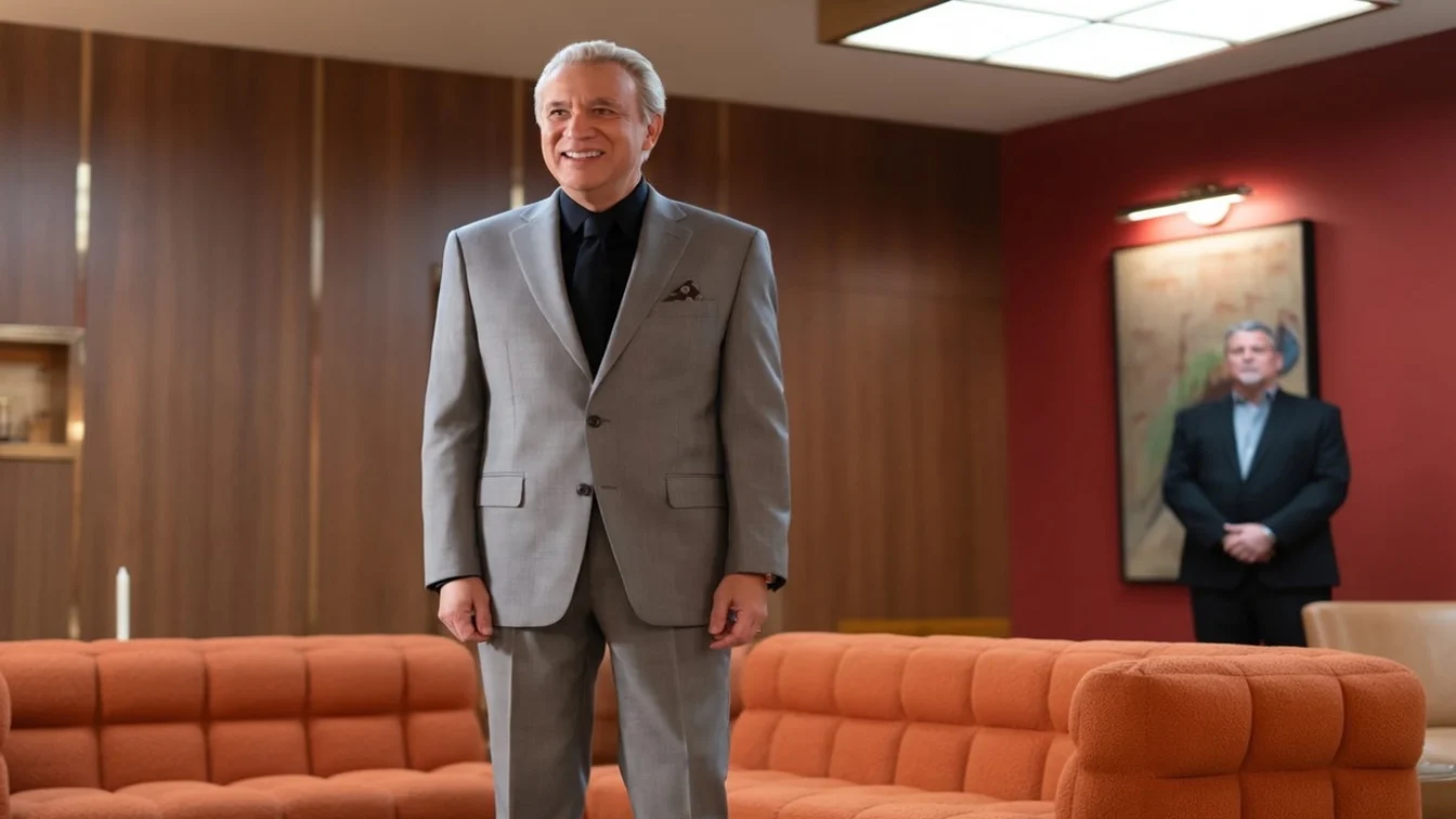 Image may contain Fred Armisen Clothing Formal Wear Suit Adult Person Blazer Coat Jacket and Executive