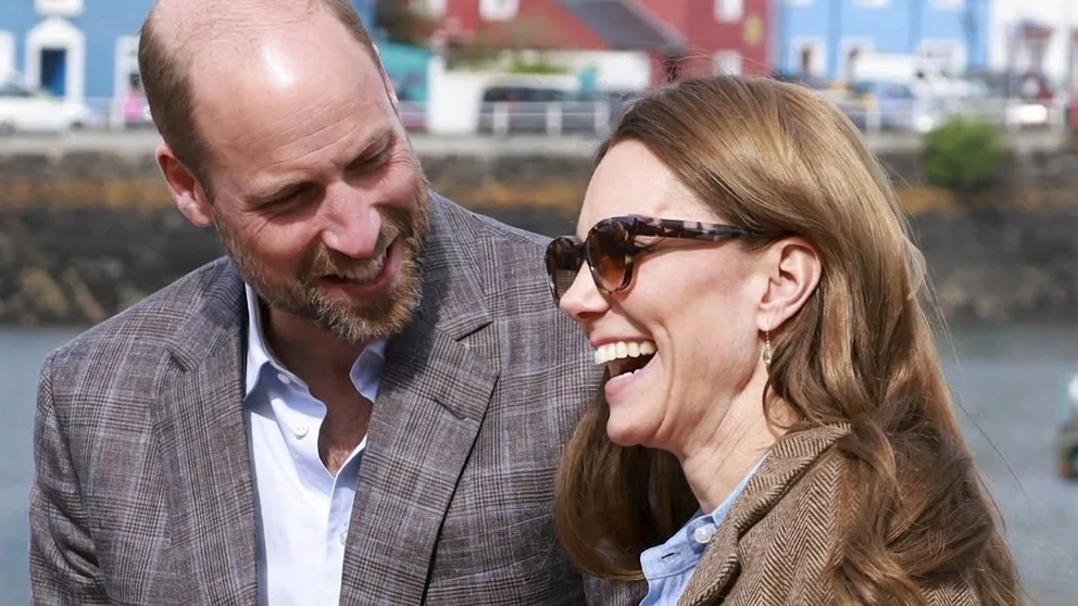 Prince William and Kate Middleton during a tour of an artisan market