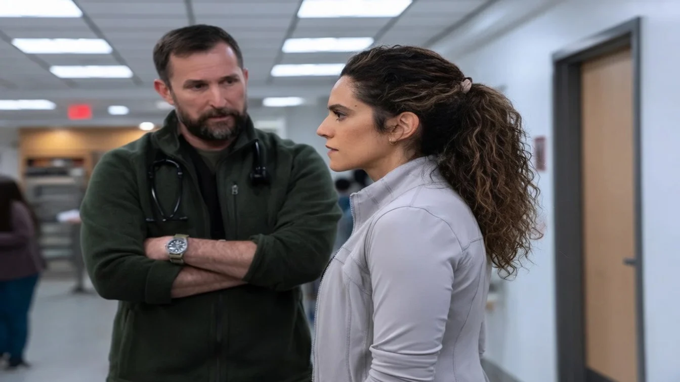 photo of Sepideh Moafi and Noah Wyle on season 2 of The Pitt