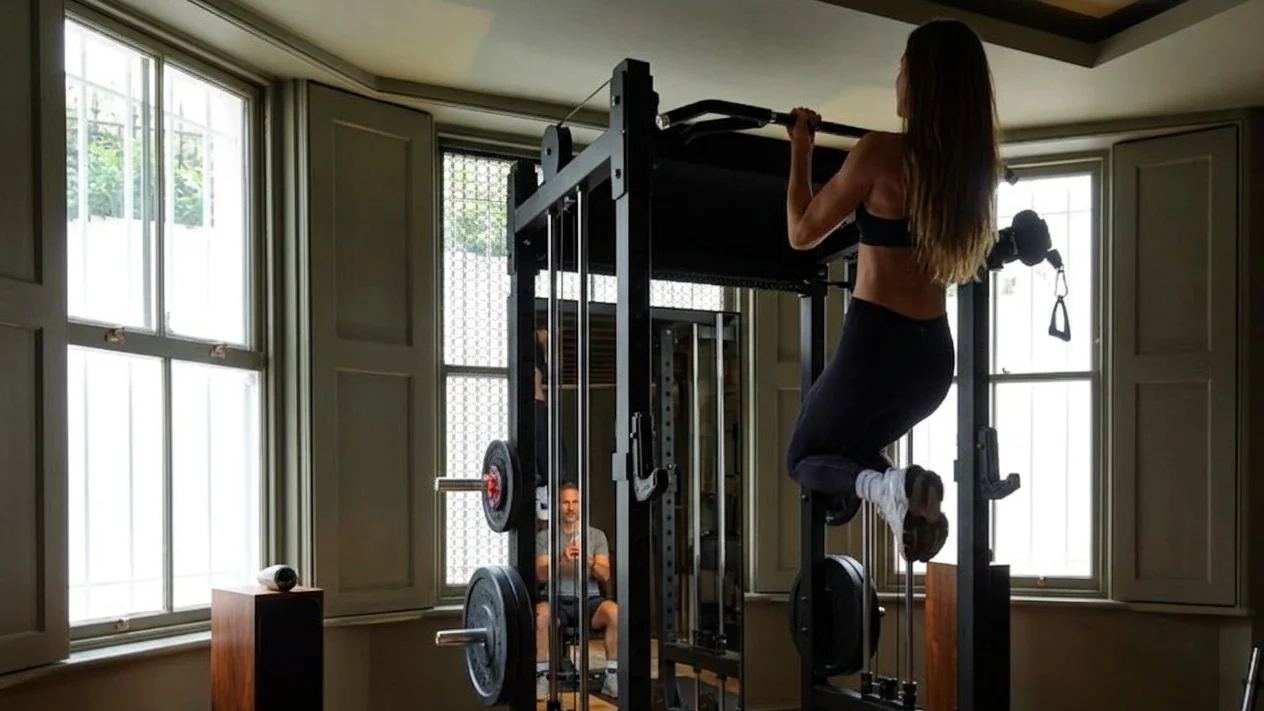 Ce se intampla in sala de fitness a familiei Beckham. Detaliul filmat de David la Victoria