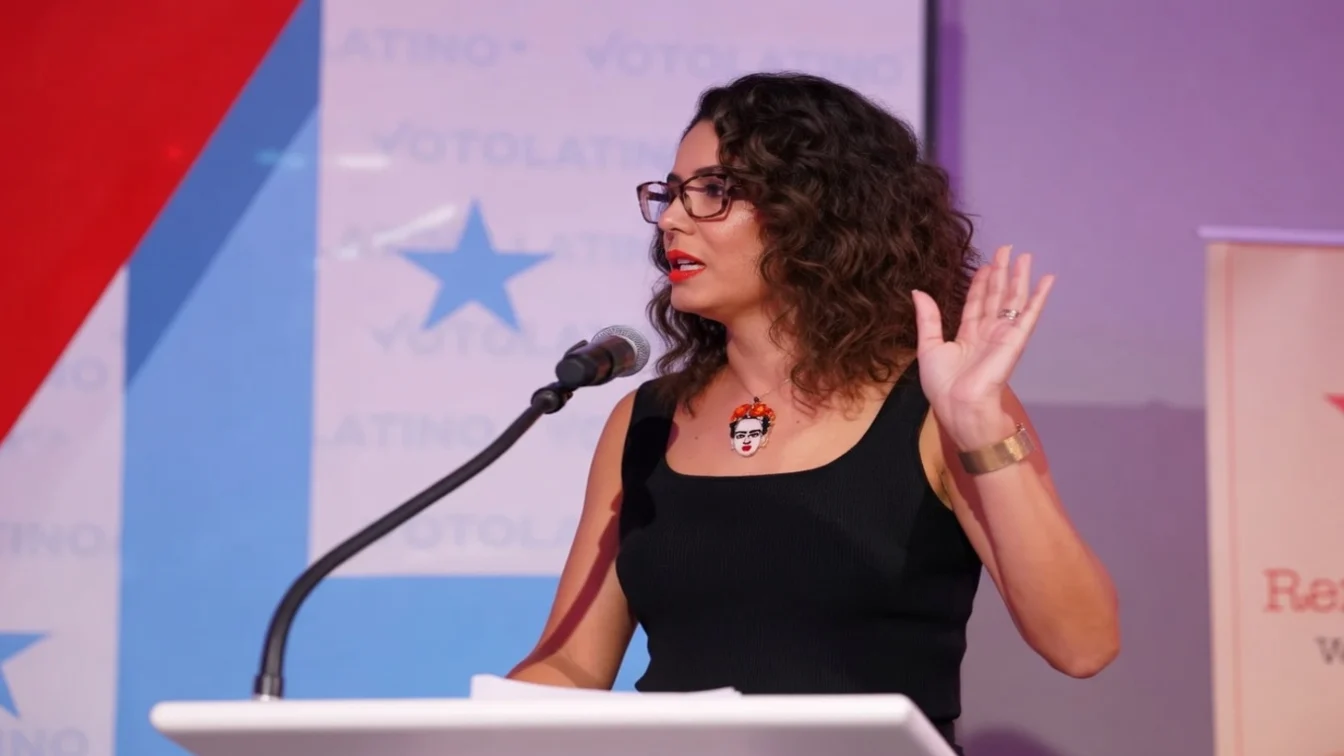 Honoree Cecilia Vega, CBS News speaks onstage during Voto Latino's "Our Voices" Celebration at Decatur House on April 28, 2023 in Washington, DC.