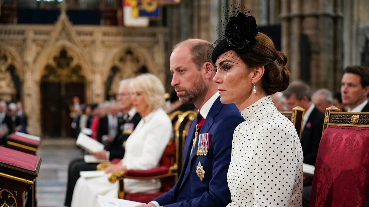 The Royal Family attend a VE Day Service of Thanksgiving