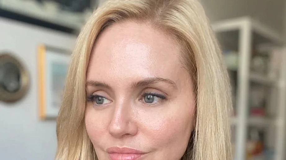 Blonde woman selfie