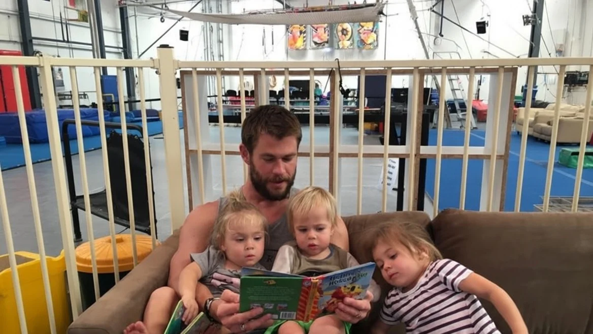 Throwback photo shared by Elsa Pataky on Instagram in honor of Father's Day in Australia featuring her husband Chris Hemsworth and their three kids