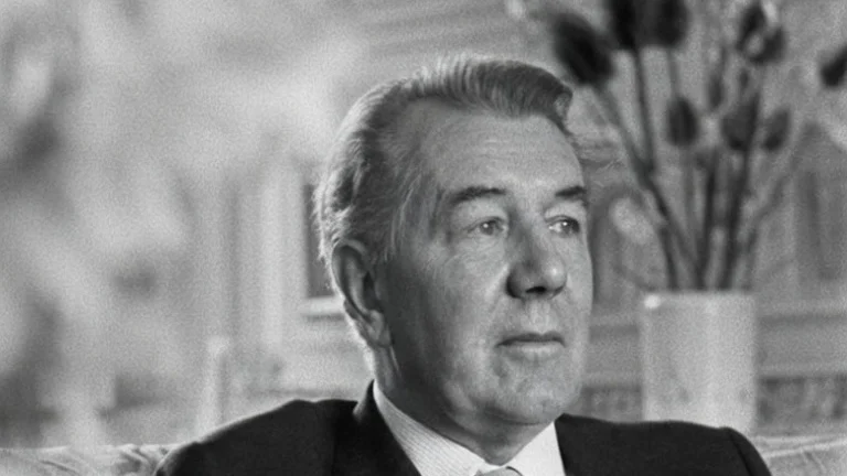 Black-and-white photo of Michael Redgrave