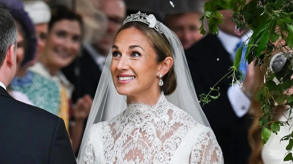 Harriet Sperling channels Princess Kate in fairytale lace dress for royal wedding to Peter Phillips