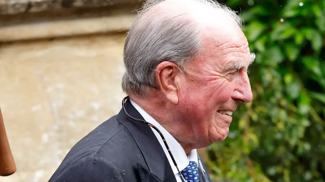 Captain Mark Phillips accompanied by rumoured girlfriend as he makes rare public appearance for son Peter's wedding