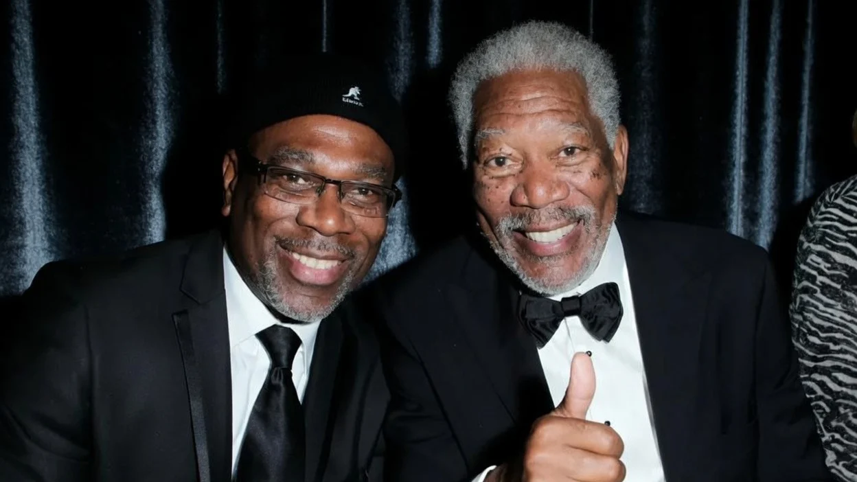 Alfonso Freeman and father Morgan Freeman attend The Weinstein Company's 2012 Golden Globe Awards After Party with Chopard, Marie Claire and HP at The Beverly Hilton hotel on January 15, 2012 in Beverly Hills, California