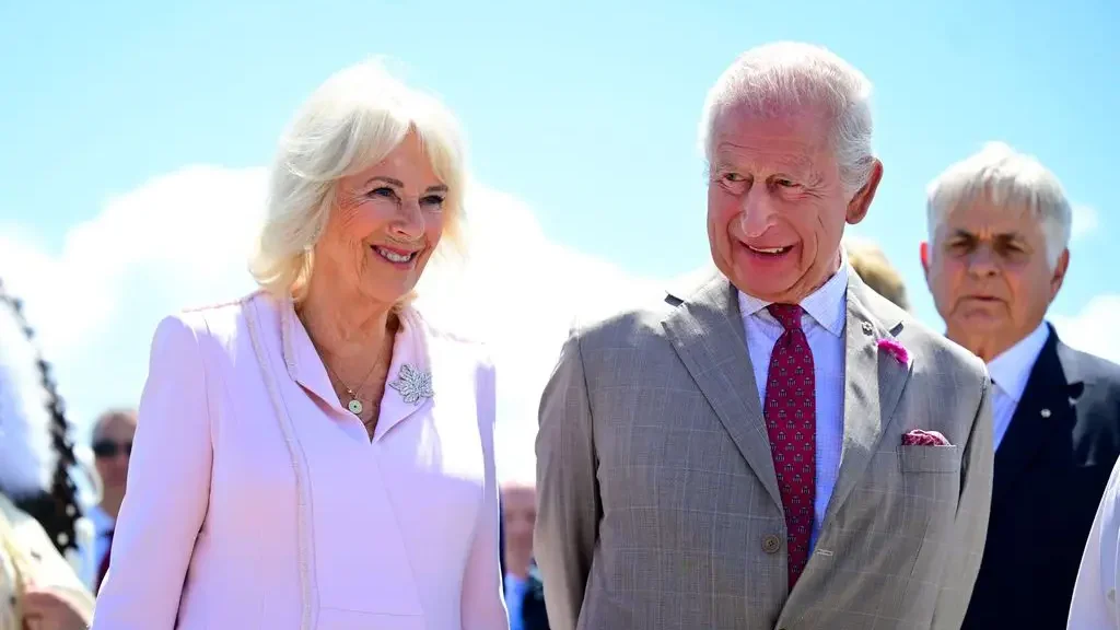 Charles smiled beside his "darling wife," Queen Camilla, after arriving at Ottawa Airport in 2025.