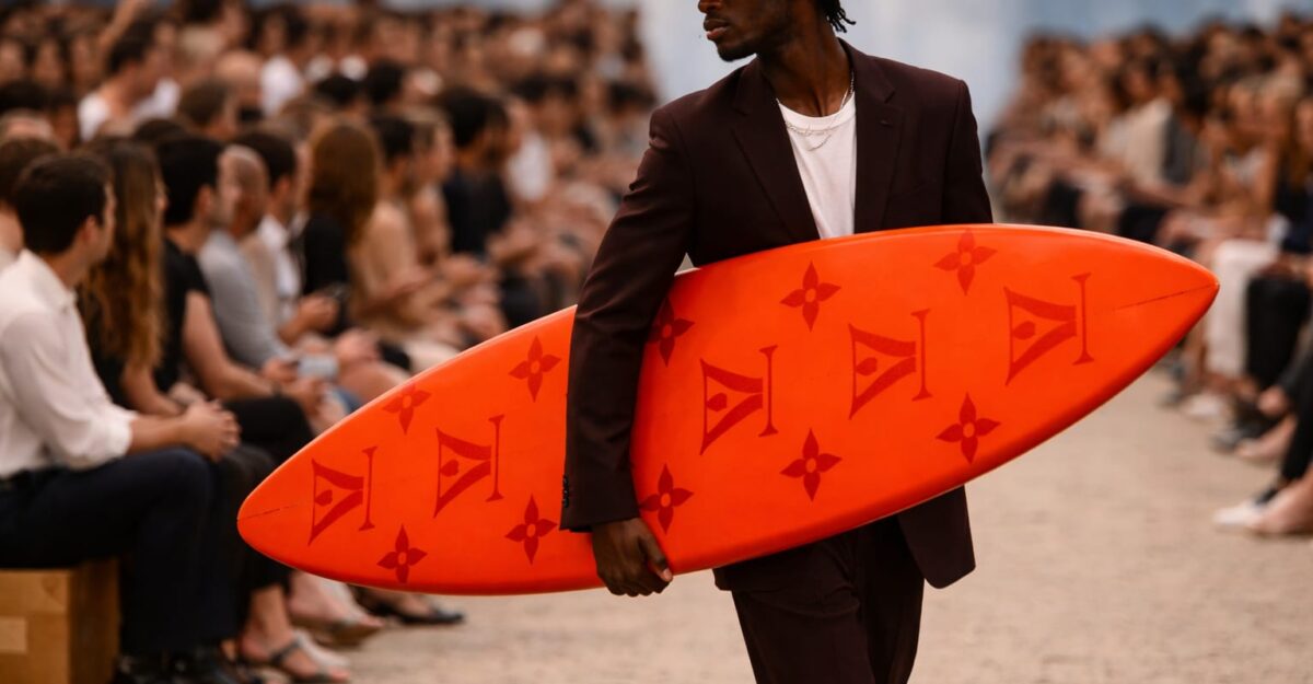 Louis Vuitton aduce tema surf, Saint Laurent siluete slim. Ce iei din moda de la Paris fără buget de lux?