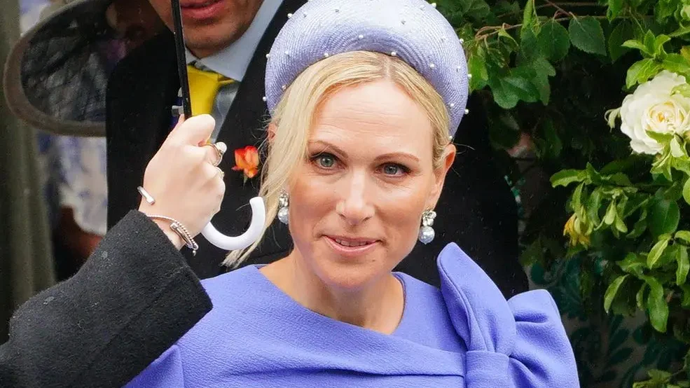 Zara Tindall at the wedding of Harriet Sperling to Peter Phillips