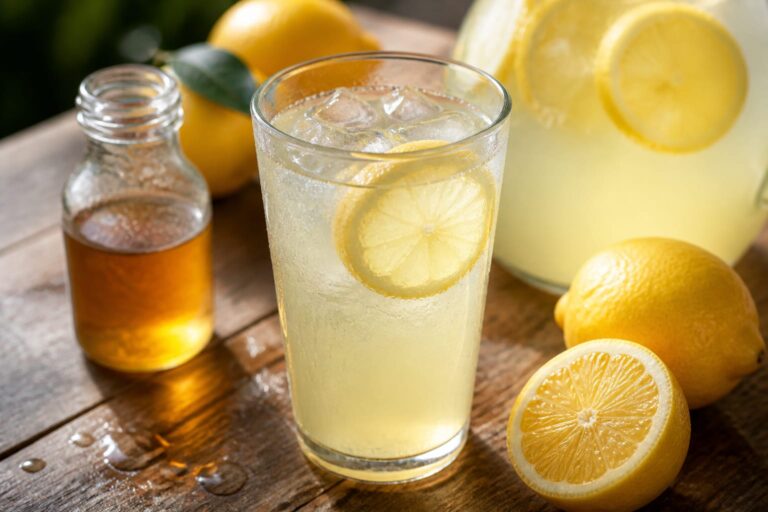 Limonada cu sirop poate urca la 209 kcal pe pahar. Descoperă cum te răcorești vara fără zahăr în plus