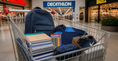 Auchan, Decathlon și Buzz îți acoperă lista pentru școală într-o singură zi. Cum îți ții bugetul sub control