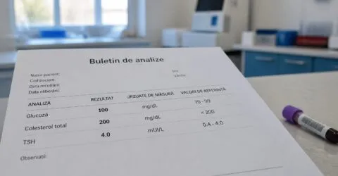 O valoare de 100 mg/dL la glicemie, 200 mg/dL la colesterol și 4,0 mUI/L la TSH pot schimba analiza