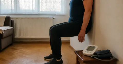 Genuflexiunile la perete făcute o dată pe săptămână au păstrat o parte din scăderea tensiunii obținută în prima lună